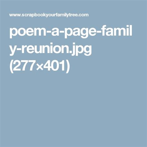 Poems, Family reunion, Family