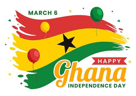 Ilustración de la celebración del día de la independencia de ghana el 6