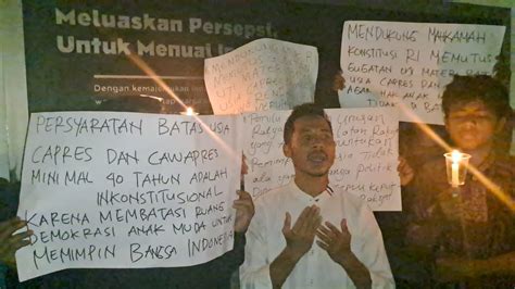 Foto Mahasiswa Dan Pemuda Dukung MK Kabulkan Gugatan Batas Usia Capres