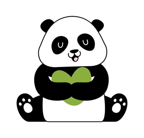 Premium Vector Panda Hugging Heart