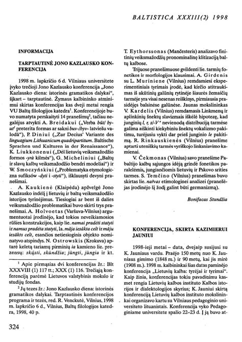 Pdf Tarptautin Jono Kazlausko Konferencija