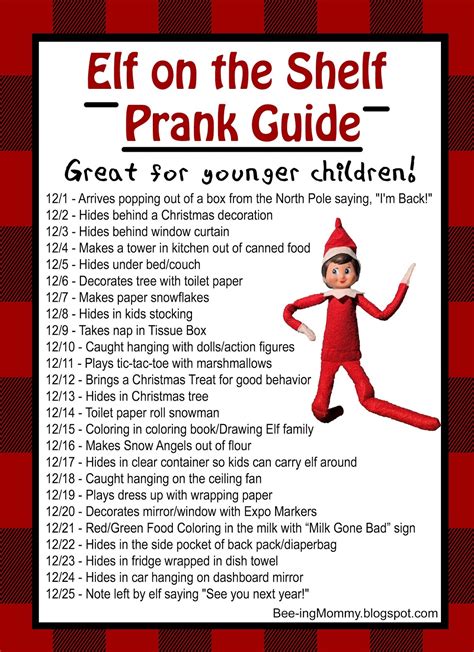 Elf On The Shelf Daily Prank Guide