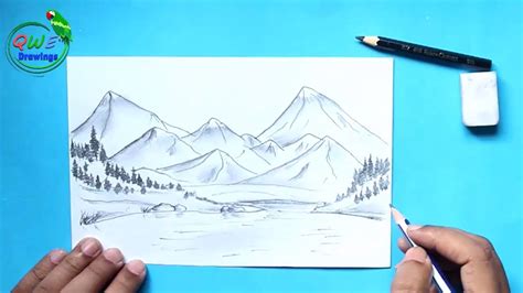 Mountain Scenery Drawing Easy Pencil Sketch Youtube