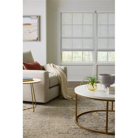 Levolor Trim Go 2 5 In Slat Width 47 In X 48 In Cordless White Faux Wood Room Darkening