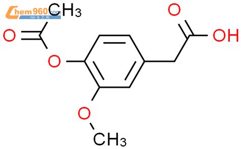 5447 38 14 乙酰氧基 3 甲氧基苯乙酸化学式、结构式、分子式、mol 960化工网