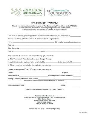 Fillable Online 10 Charity Pledge Form Templates In PDFDOCFree 10