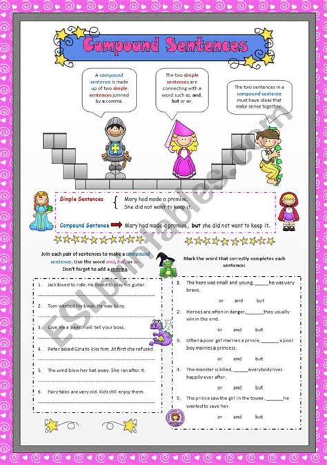 Compound Sentences Esl Worksheet By Vanev