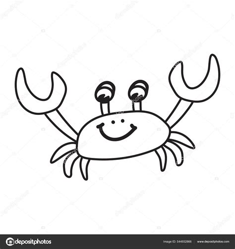 Leuke Krab Kleurplaat Voor Kinderen Vector Illustratie Ge Soleerd Witte