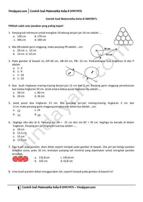 21 Contoh Soal Matematika Kelas 6 Riset