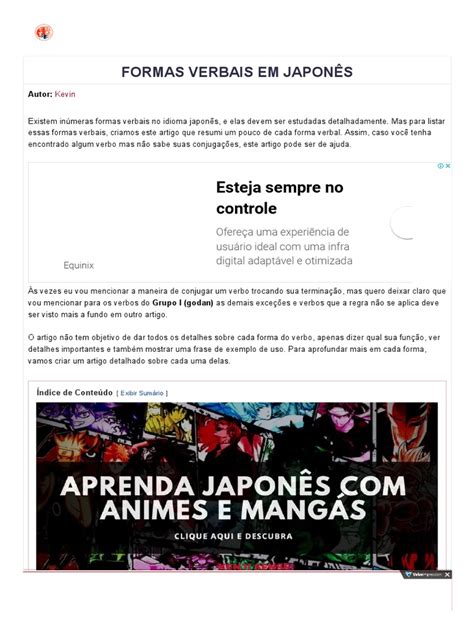 Formas Verbais Em Japonês Suki Desu Pdf Japonês Idioma Japão