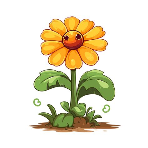 Flor De Desenho Animado Vetor Png Adesivo Clipart Desenho Animado