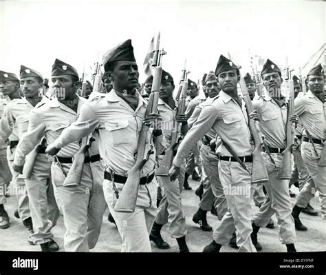 Aug. 08, 1977 - Ethiopian soldiers dressed in their new uniforms on parade in Aeddis Ababa ...