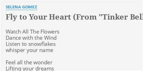 Fly To Your Heart From Tinker Bell Lyrics By Selena Gomez Watch