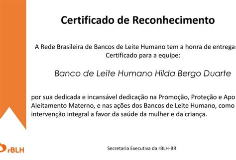 Banco De Leite Humano Do Hu Recebe Certificado De Reconhecimento