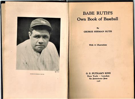 Babe Ruth S Own Book Of Baseball By Ruth Babe Very Good Minus Cloth