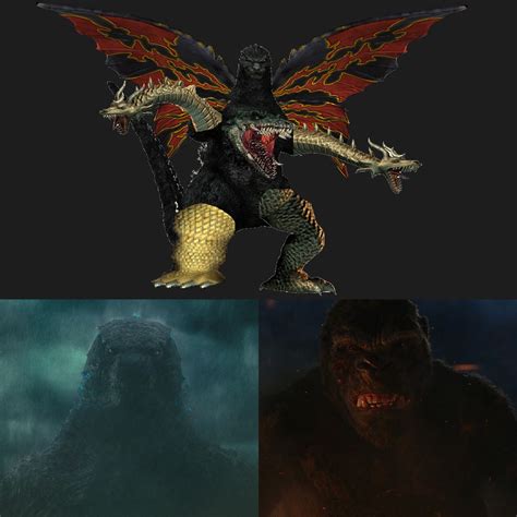 Godzilla And Kong Vs King Godzilla By Mnstrfrc On Deviantart