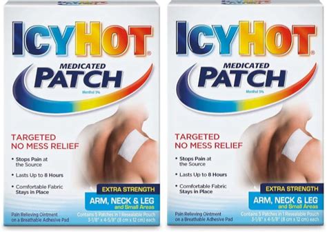 Icy Hot Extra Strength Medicated Patches Pain Relief Pads For Arm Neck Leg Small Each