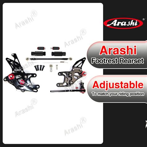 Arashi Motorcycle CNC Adjustable Footrest Footpegs Rearset For HONDA