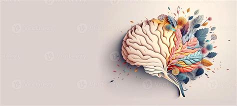 Banner For Mental Health Concept Illustration Design Of Human Brain