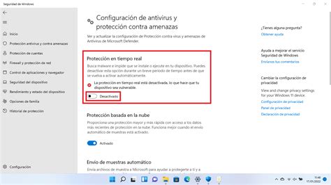 Activar O Desactivar Proteccion En Tiempo Real Windows Defender Windows