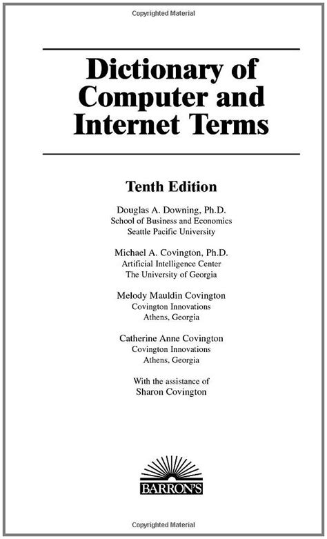 Amazon Dictionary Of Computer And Internet Terms Barron S