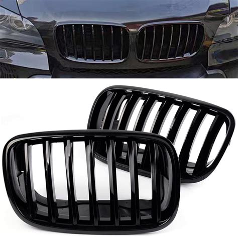 X Autohaux Pair Matte Black Front Hood Kidney Grille Grill