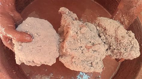 ASMR Dusty Red Dirt Chunks Slabs Crumbling In Water Satisfy Asmr