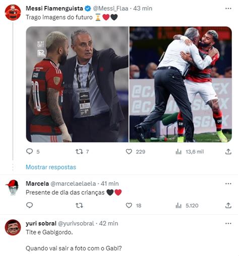 Flamengo Divulga Foto De Tite Com Gabigol E Torcedores Vão à Loucura