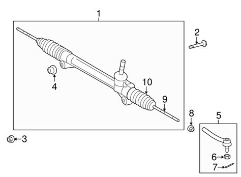 2008 2014 Toyota Highlander Rack And Pinion Assembly 45510 0e030