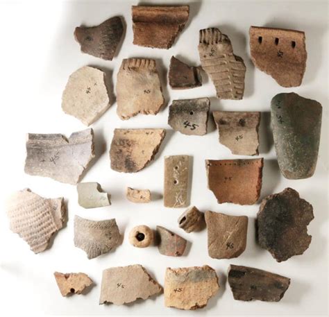 229 Pottery Shards Broke Celt Gorget Hopewell Pipe