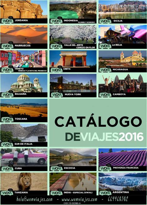 Catálogo de viajes culturales para mujeres 2016 - Wom Viajes - Lets travel