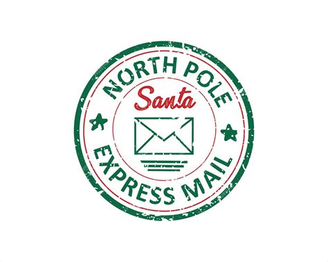 Premium Vector Santa North Pole Express Mail Grunge Rubber Stamp