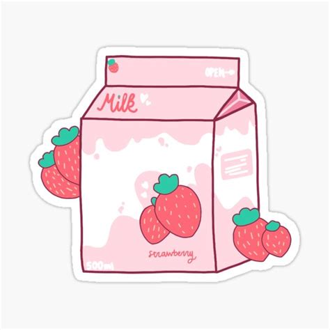 Strawberry Milk Sticker For Sale By Jasminrogerss Redbubble