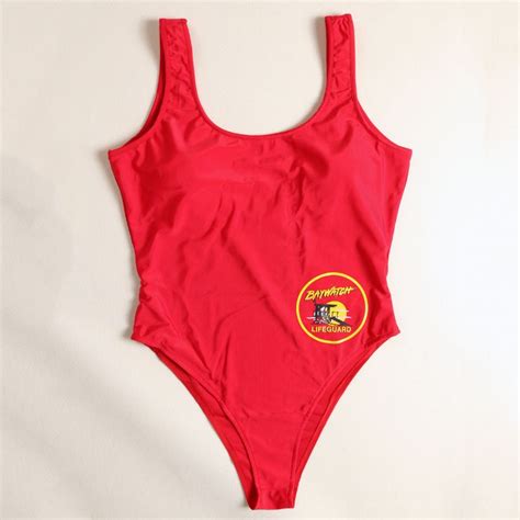 2021 Bfustyle Classic Usa Baywatch Swimsuit Women Sexy Red Bathing Suit One Piece Bather