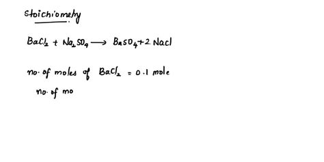 Solved Barium Chloride And Sodium Sulfate React According To The