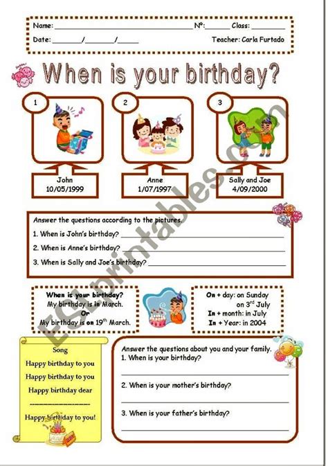 Pin by Georgina Ibone on fechas en inglés 1o English worksheets for