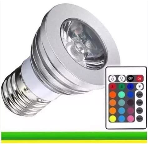 3 Lampada E27 Dicroica Led 9w Rgb Controle Remoto 16 Cores R 119 98