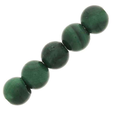 Perles Rondes Mm Pierre Gemme Malachite X Perles Co