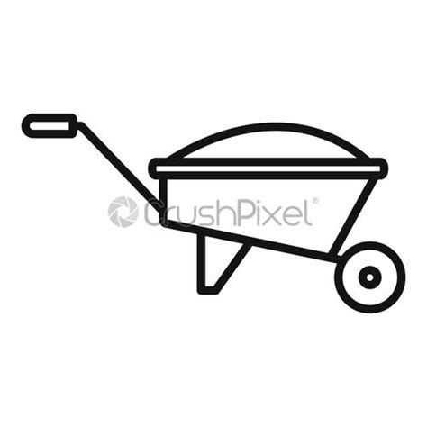 Compost Wheelbarrow Icon Outline Style Stock Vector 4630090 Crushpixel