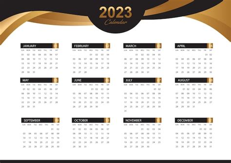 Plantilla De Calendario Lista Para Imprimir Vector Premium