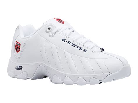 K Swiss St329 Cmf Whitenavyred 03426 130 Wide Leather Mens Shoes Ebay