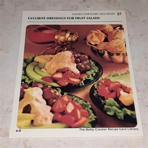 Other The Betty Crocker Recipe Card Library Replacement Cards Salads 1971 Poshmark