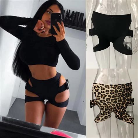 Hirigin Sexy Girls High Waist Cut Biker Shorts Woman Elastic Slim