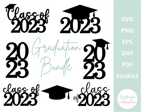 Graduation Cap Bundle SVG Class Of 2023 Congrats Senior Etsy