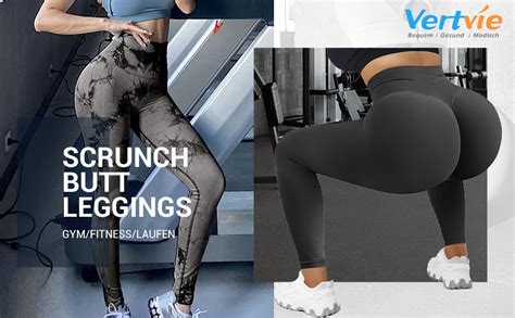 Vertvie Boom Booty Leggings Damen Sport Leggings High Waist Push Up Po