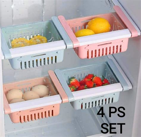 Radhe Fab Fridge Space Saver Organizer Slide Storage Rack Shelf Drawer