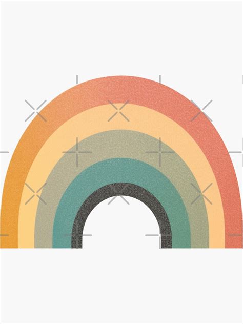 Retro Rainbow Sticker For Sale By Colorfulvanilla Redbubble