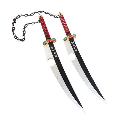 Kimetsu No Yaiba Tengen Uzui Twin Swords Cosplay Replica Weapon Props