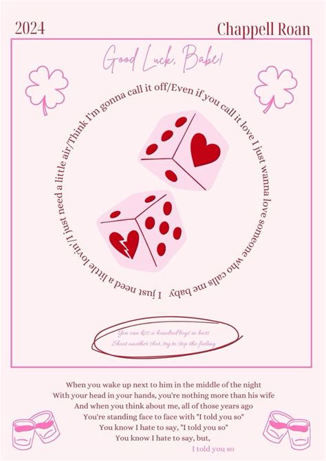 Good Luck Babe In 2024 Chappell Lyric Poster Good Luck