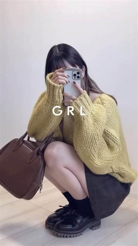 Grlさんのインスタグラム動画 Grlinstagram「grlオススメニットを紹介するよ💕 今田美桜 ローゲージニットトップス